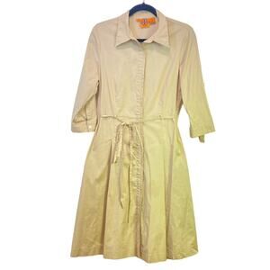 Tory Burch Tan Wardrobe Capsule Dress, Safari ,Quiet Luxury , Belted Classic 10